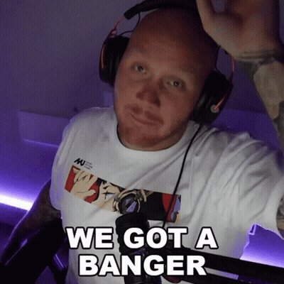 A Man Wearing Headphones And A White Shirt Says We Got A Banger GIF