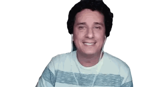 A Man Wearing Headphones And A White Shirt Smiles Sticker