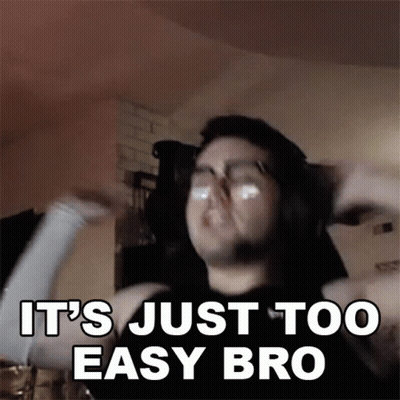 A Man Wearing Headphones And Glasses Is Saying It 'S Just Too Easy Bro . GIF