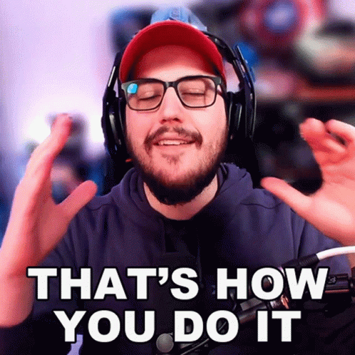 A Man Wearing Headphones And Glasses Is Saying That 'S How You Do It GIF