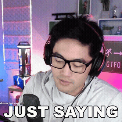 A Man Wearing Headphones And Glasses Says Just Saying In Front Of A Microphone GIF