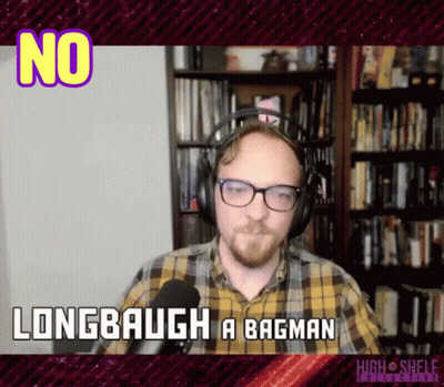 A Man Wearing Headphones And Glasses Says " No Longbaugh A Bagman " GIF
