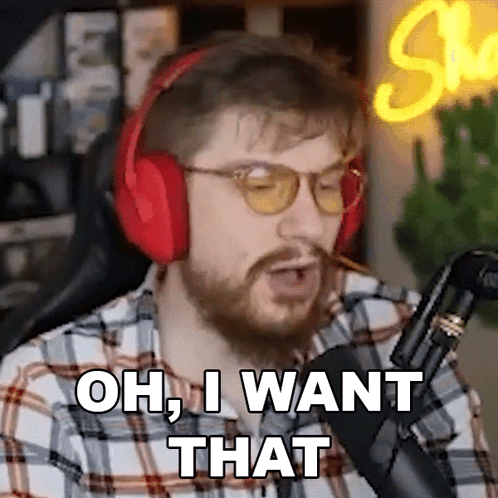 A Man Wearing Headphones And Glasses Says Oh , I Want That While Smoking A Cigarette . GIF