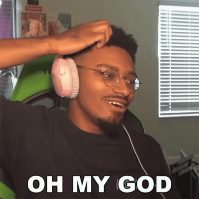 A Man Wearing Headphones And Glasses Says " Oh My God " GIF