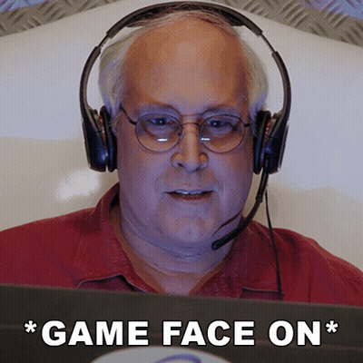 A Man Wearing Headphones And Glasses With The Words Game Face On GIF