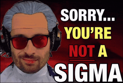A Man Wearing Headphones And Red Sunglasses Says " Sorry You 'Re Not A Sigma " GIF