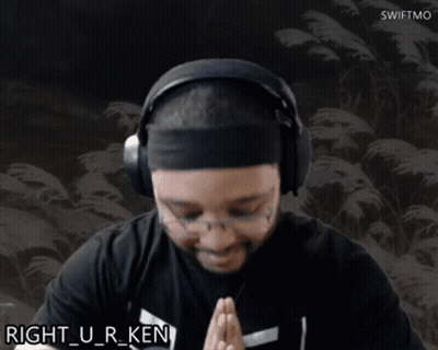 A Man Wearing Headphones Has The Name Right_u_r_ken Written On His Face GIF