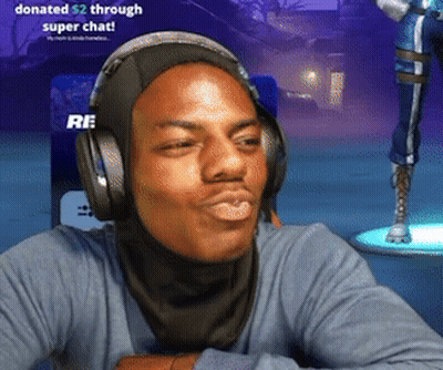 A Man Wearing Headphones Is Making A Face In Front Of A Screen That Says Re GIF