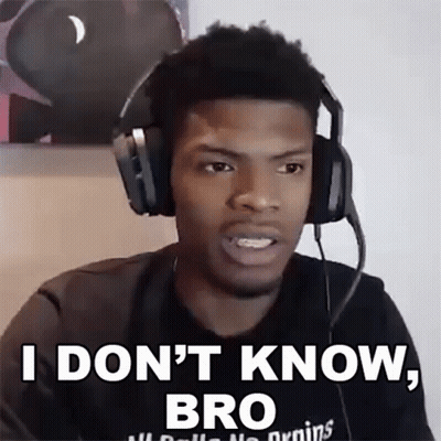 A Man Wearing Headphones Is Making A Funny Face And Saying `` I Do N't Know , Bro '' . GIF