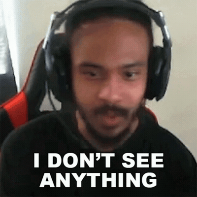 A Man Wearing Headphones Is Making A Funny Face And Saying `` I Don T See Anything '' . GIF