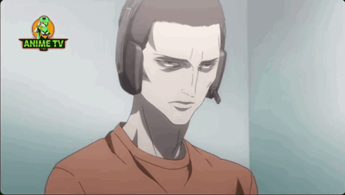 A Man Wearing Headphones Is On A Screen That Says Animetv GIF