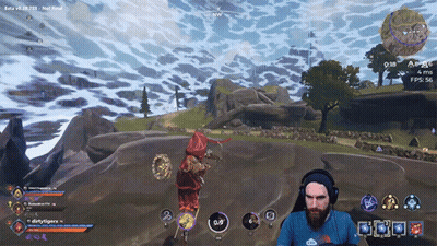 A Man Wearing Headphones Is Playing A Video Game With A Beta Version Visible GIF