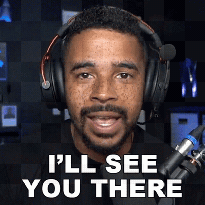 A Man Wearing Headphones Is Saying I 'Ll See You There GIF