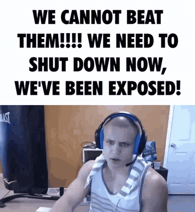 A Man Wearing Headphones Is Sitting In Front Of A Sign That Says " We Cannot Beat Them " GIF
