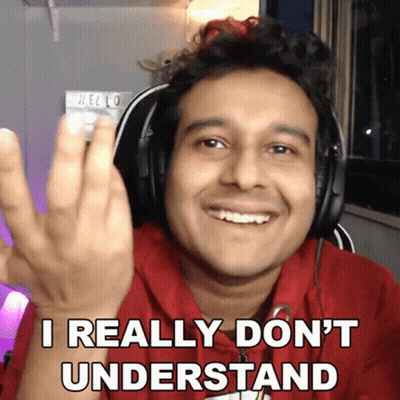 A Man Wearing Headphones Is Smiling And Says I Really Don 'T Understand GIF