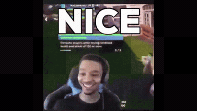 A Man Wearing Headphones Is Smiling In Front Of A Screen That Says Nice On It GIF