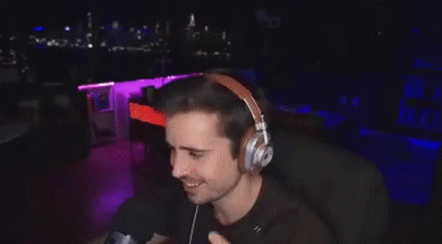 A Man Wearing Headphones Is Surrounded By Welp Messages GIF