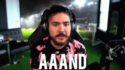 A Man Wearing Headphones Says Aaand In Front Of A Green Background GIF