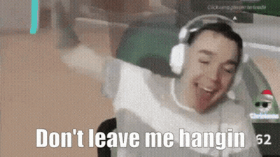 A Man Wearing Headphones Says Do N't Leave Me Hangin 52 GIF