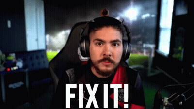 A Man Wearing Headphones Says Fix It In Front Of A Soccer Field GIF