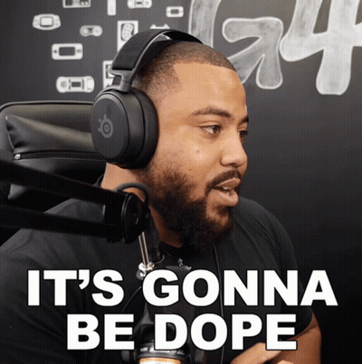 A Man Wearing Headphones Says " It 'S Gonna Be Dope " In Front Of A Microphone GIF