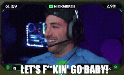 A Man Wearing Headphones Says Let 'S F ** Kin ' Go Baby ! GIF