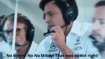 A Man Wearing Headphones Says " No Mikey No No Mikey That Was So Not Right ! " GIF