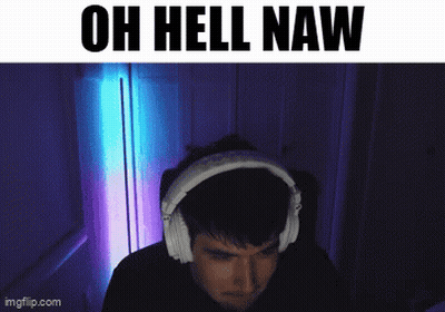 A Man Wearing Headphones Says " Oh Hell Naw " GIF
