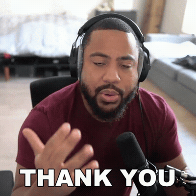 A Man Wearing Headphones Says Thank You GIF