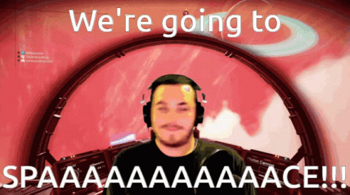 A Man Wearing Headphones Says We 'Re Going To Spaaaa GIF