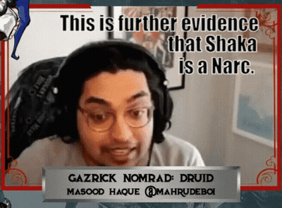 A Man Wearing Headphones With A Caption That Says This Is Further Evidence That Shaka Is A Narco GIF