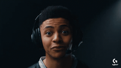 A Man Wearing Headphones With A Logitech Logo On The Bottom GIF