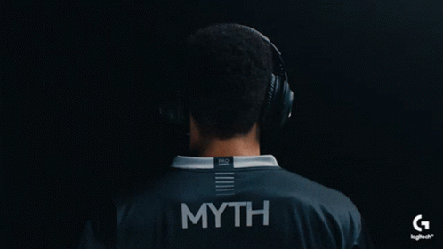 A Man Wearing Headphones With A Logitech Logo On The Bottom GIF
