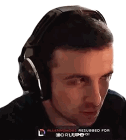 A Man Wearing Headphones With The Name Allenyoho81 On The Bottom Right Sticker
