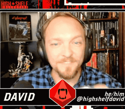 A Man Wearing Headphones With The Name David On The Bottom Right GIF