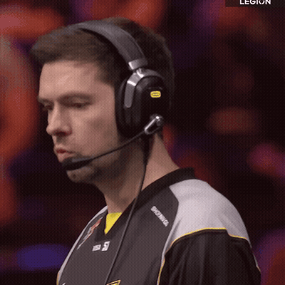 A Man Wearing Headphones With The Word Legion On The Bottom Right GIF