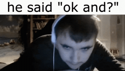 A Man Wearing Headphones With The Words He Said " Ok And " GIF