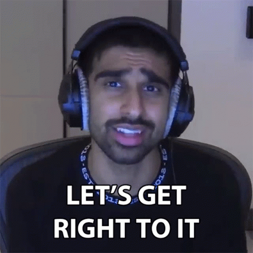 A Man Wearing Headphones With The Words Let 'S Get Right To It GIF