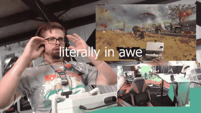 A Man Wearing Headphones With The Words Literally In Awe GIF