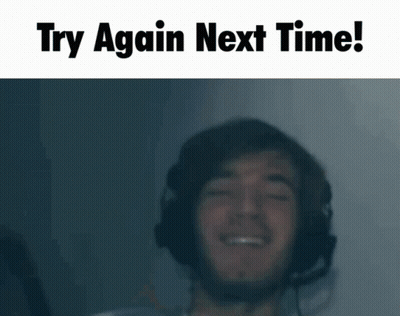 A Man Wearing Headphones With The Words Try Again Next Time GIF