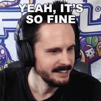 a man wearing headphones with the words yeah it 's so fine