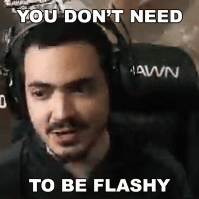 A Man Wearing Headphones With The Words You Don 'T Need To Be Flashy Below Him GIF