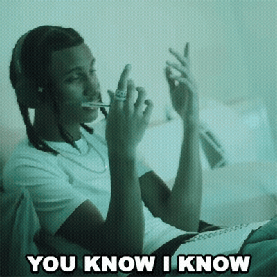 A Man Wearing Headphones With The Words You Know I Know Written Below Him GIF