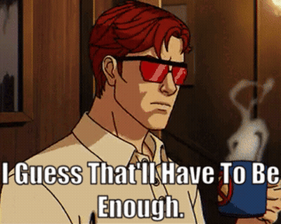 A Man Wearing Red Sunglasses Is Holding A Cup Of Coffee . GIF