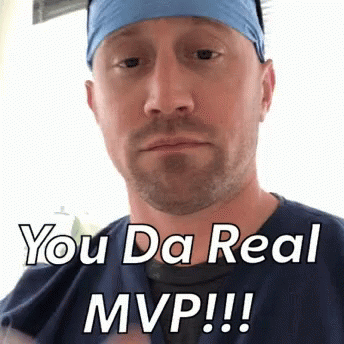 A Man Wearing Scrubs And A Bandana Says You Da Real Mvp !!! GIF