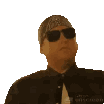 A Man Wearing Sunglasses And A Bandana Is Made With Unscreen App Sticker