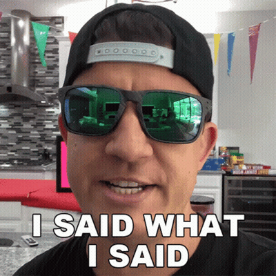 A Man Wearing Sunglasses And A Baseball Cap Says " I Said What I Said " GIF
