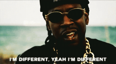 A Man Wearing Sunglasses And A Chain Says I 'M Different Yeah I 'M Different GIF