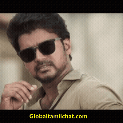 A Man Wearing Sunglasses And A Globaltamilchat.com Logo On The Bottom GIF
