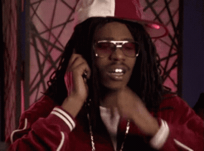 A Man Wearing Sunglasses And A Hat Says Hhh On The Screen GIF